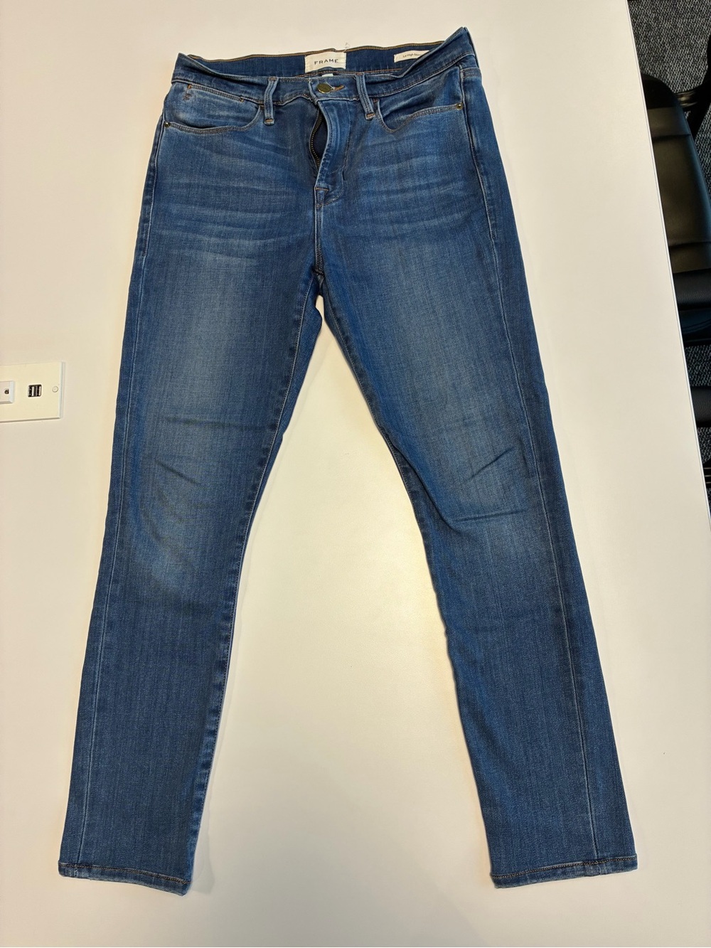 Frame Denim Le Skinny de Jeanne High-Rise Skinny Jeans - Medium Blue